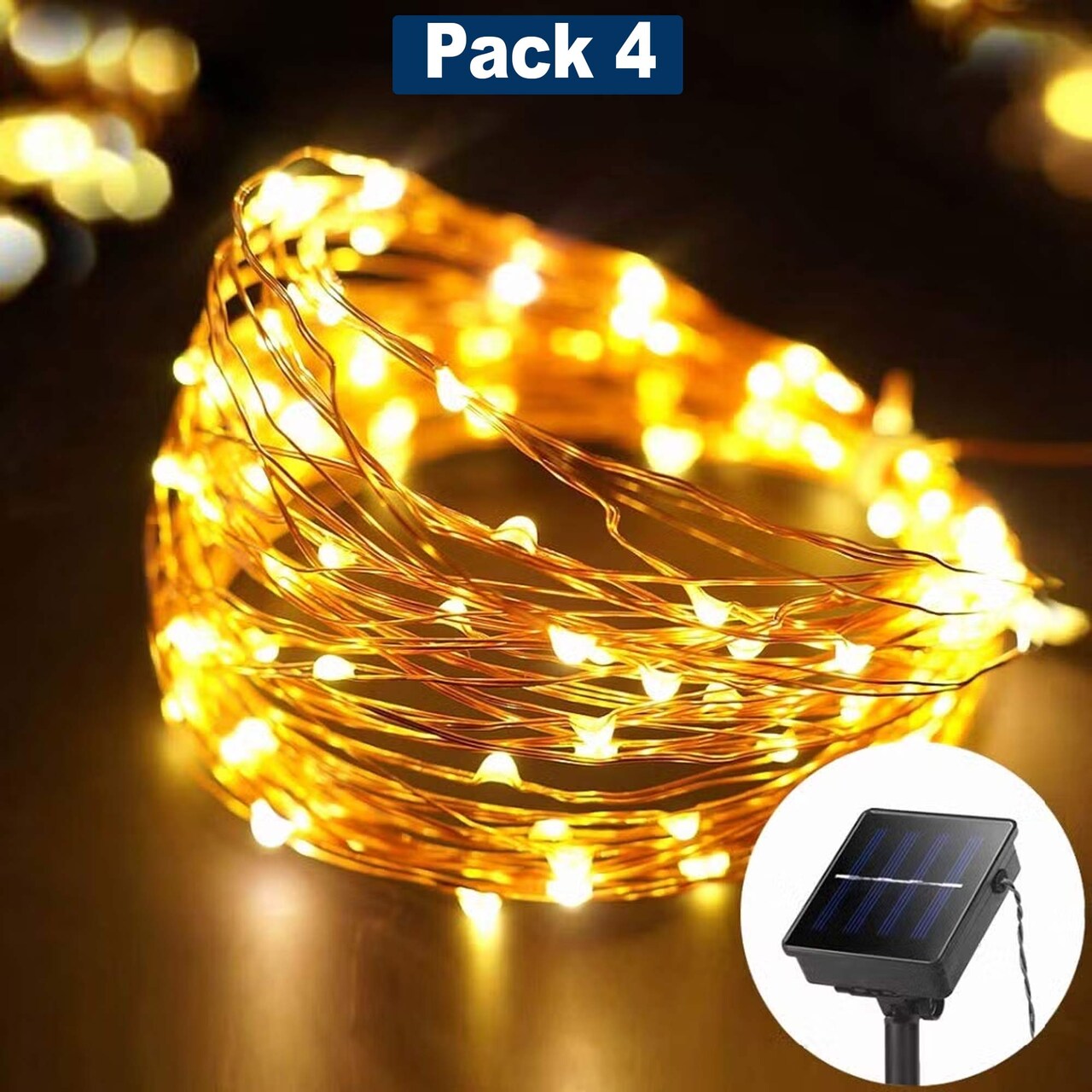 Solar Powered 200 LED Fairy Lights with 8 Modes on 72ft Copper Wire